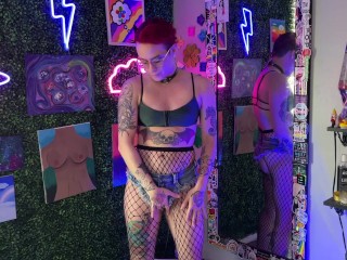 HUGE Dildo BJ on Mirror JOI and Cum Countdown