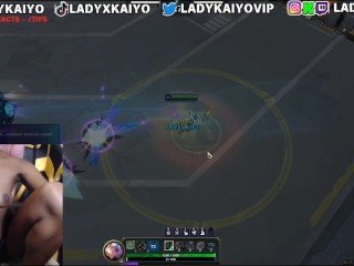 Topless Ebony slut plays League of Legends Swarm Gamemode