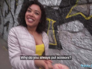 Public Agent Rock Paper Scissors game turns into hardcore outdoor public fucking