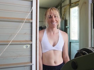 I Fucked my Hot Blonde Client in the Gym