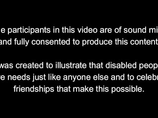 Disabled man gets a helping hand from his friend/caregiver