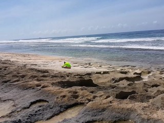 Morning NAKED YOGA n Banana masturbation on Ocean Shore