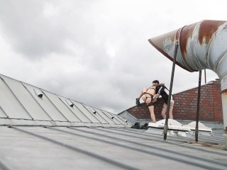 The sky above Berlin - rough fucking on a rooftop