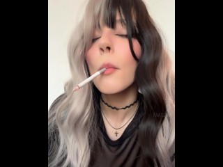 Sexy Alt Egirl smoking and dangling UpClose (Full Vid on my OnlyFans/ManyVids)