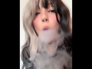 Sexy Alt Egirl smoking and dangling UpClose (Full Vid on my OnlyFans/ManyVids)