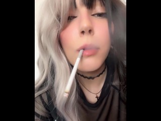 Sexy Alt Egirl smoking and dangling UpClose (Full Vid on my OnlyFans/ManyVids)