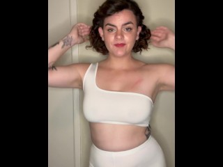 PAWG dances in see through white spandex