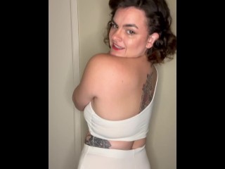 PAWG dances in see through white spandex