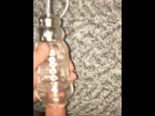 Sexting while using my Adam & Eve Vibrating and Sucking Stroker Toy