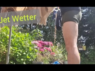 Desperately wetting my boxers while putting out the washing