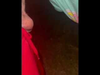 Late night walk and daddy wanted his dick sucked