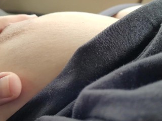 Playing with Horny Stepsister with Natural Tits in the Parking Lot