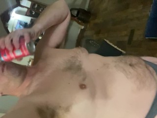 Huge Bulge - Drinking Beer, Taking a Piss, and Playing With My Cock