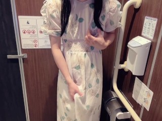 🍊【女装】夏っぽい白のワンピース着けてオナニー❤️