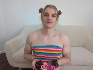 Cute sissy chastity cage try on - 6 different cages for you FULL VID on LayneLovee Manyvids