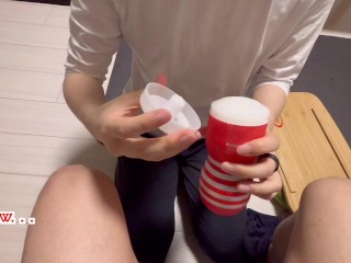I used TENGA to make his dick ejaculate😇