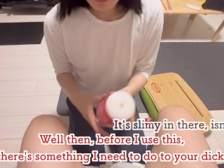 I used TENGA to make his dick ejaculate😇