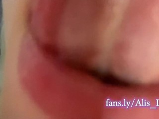 POV giantess licked her tiny and swallowed him during sex