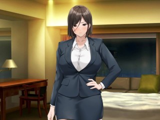 HENTAI PROS - Minato Hasebe Gets The Courage To Play With His Boss' Boobs, Then Pounds Her Hard