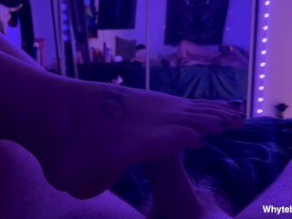 Submissive Slut Rubs my Cock with her Soles!