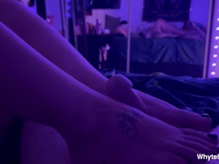 Submissive Slut Rubs my Cock with her Soles!