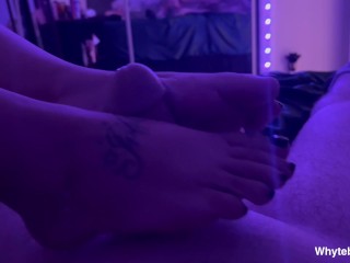 Submissive Slut Rubs my Cock with her Soles!