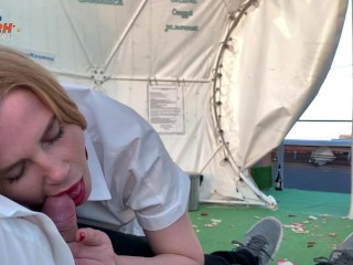 Took a thick cum down her throat on her wedding anniversary