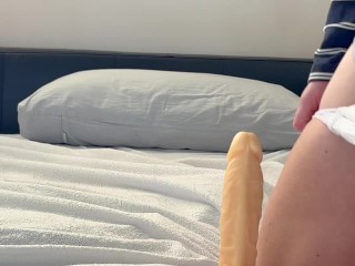 Diaper virgin has a pee accident on your cock