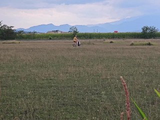 Voyeur a girl masturbating in Corn Field n CUM Creampie her