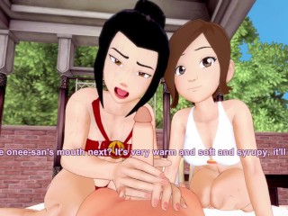 3D/Anime/Hentai, Avatar The Last Airbender: Adult Ty Lee And Azula Take Turns With A Huge Dick!