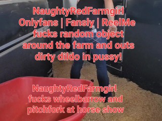 Big ass Redhead Fucks Farm Equipment, Squirting, Anal, Object Insertion, Country girl, real Orgasm