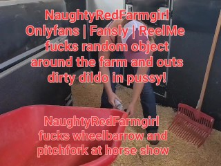 Big ass Redhead Fucks Farm Equipment, Squirting, Anal, Object Insertion, Country girl, real Orgasm