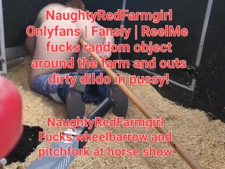 Big ass Redhead Fucks Farm Equipment, Squirting, Anal, Object Insertion, Country girl, real Orgasm