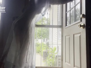 Just teasing the neighbors while hubby is at work and masturbate my pussy