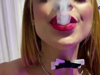 maid smoking and masturbating until she cums