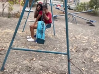 Mexican stepmother and stepdaughter fucking in a threesome in Balderas Park in Mexico City.