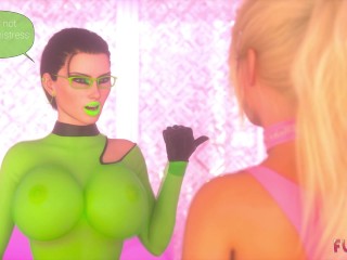 Futa3dX - Blonde Bimbo Barbie Gets Trained And Fucked By Hot Redhead Futa Babe - Comic