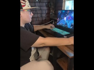 Chubby Nerd Playing League of Legends