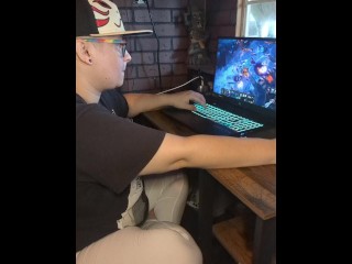 Chubby Nerd Playing League of Legends