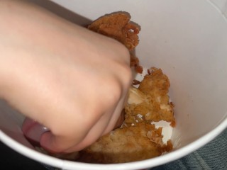 KFC bucket with a surprise inside. Stepsister liked it.