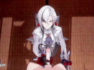 The sexy Arlecchino submits us with her big tits and lustful pussy