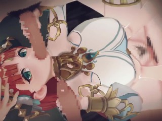 【原神】ニィロウがたくさんの男達と集団セックスする3Dエロアニメーション。(3p 4p FMMセックス)