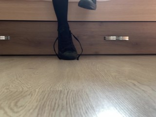 Masturbating and Cumshot on Knee Socks