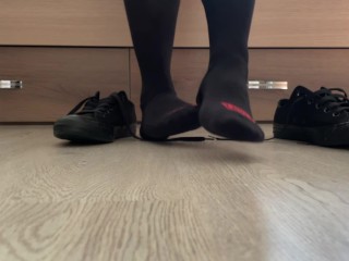 Masturbating and Cumshot on Knee Socks