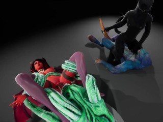 Hard sex orgy with furry beings from Wild Life