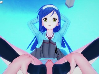 Fumino Furuhashi from We Never Learn Bokuben Gives You A Footjob Hentai POV