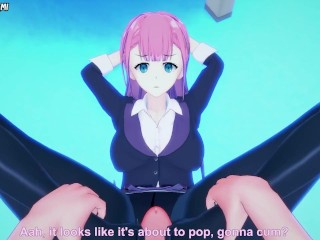 Mafuyu Kirisu from We Never Learn Bokuben Gives You A Footjob Hentai POV