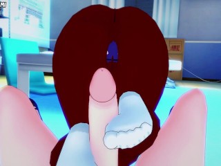 Sakie Sato from Demi-chan wa Kataritai Gives You A Footjob Hentai POV