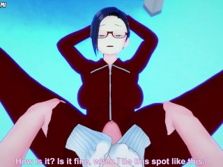 Sakie Sato from Demi-chan wa Kataritai Gives You A Footjob Hentai POV