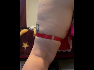 Red maid costume, bend me over Daddy